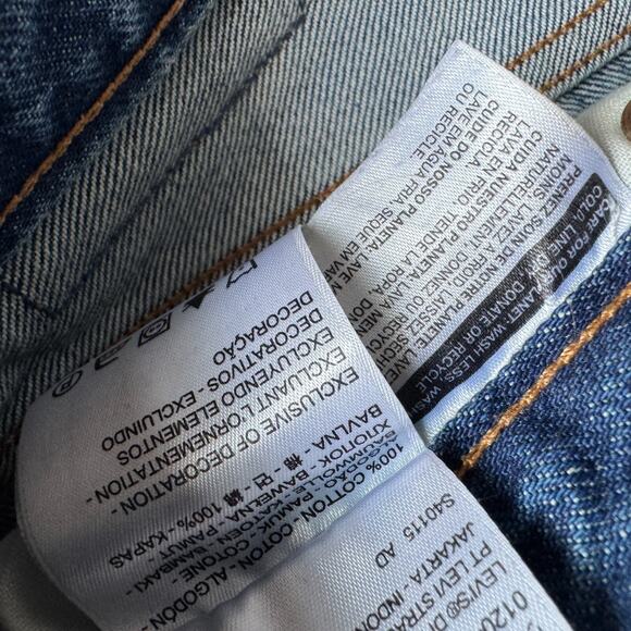 Levis 501 Jeans Womens White Oak Cone Denim Selvedge Distressed Button Fly 28x26 - Picture 6 of 13